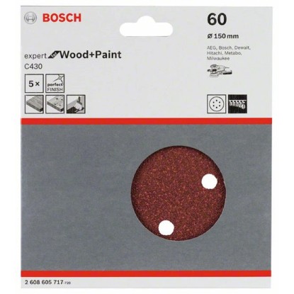 Bosch Brúsny papier C430, 150 mm 60, 5 ks