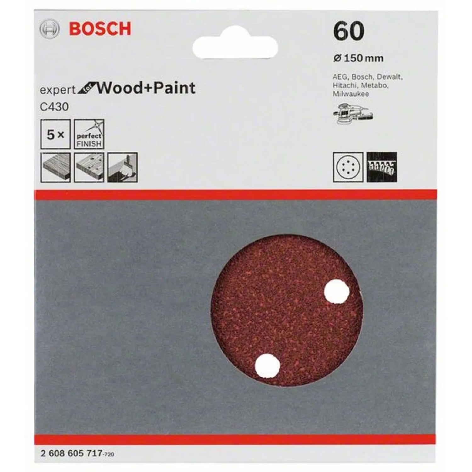 E-shop Bosch Brúsny papier C430, 150 mm 60, 5 ks