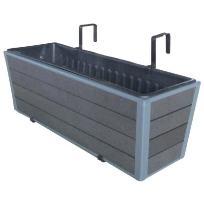 Balkónový kvetináč z WPC Monaco, antracitová, 60,5 x 19,5 x 20,5 cm