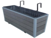 Balkónový kvetináč z WPC Monaco, antracitová, 60,5 x 19,5 x 20,5 cm