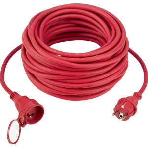 Predlžovací kábel červený 1x zásuvka, 1x zástrčka, 3500 W, IP44, 20 m
