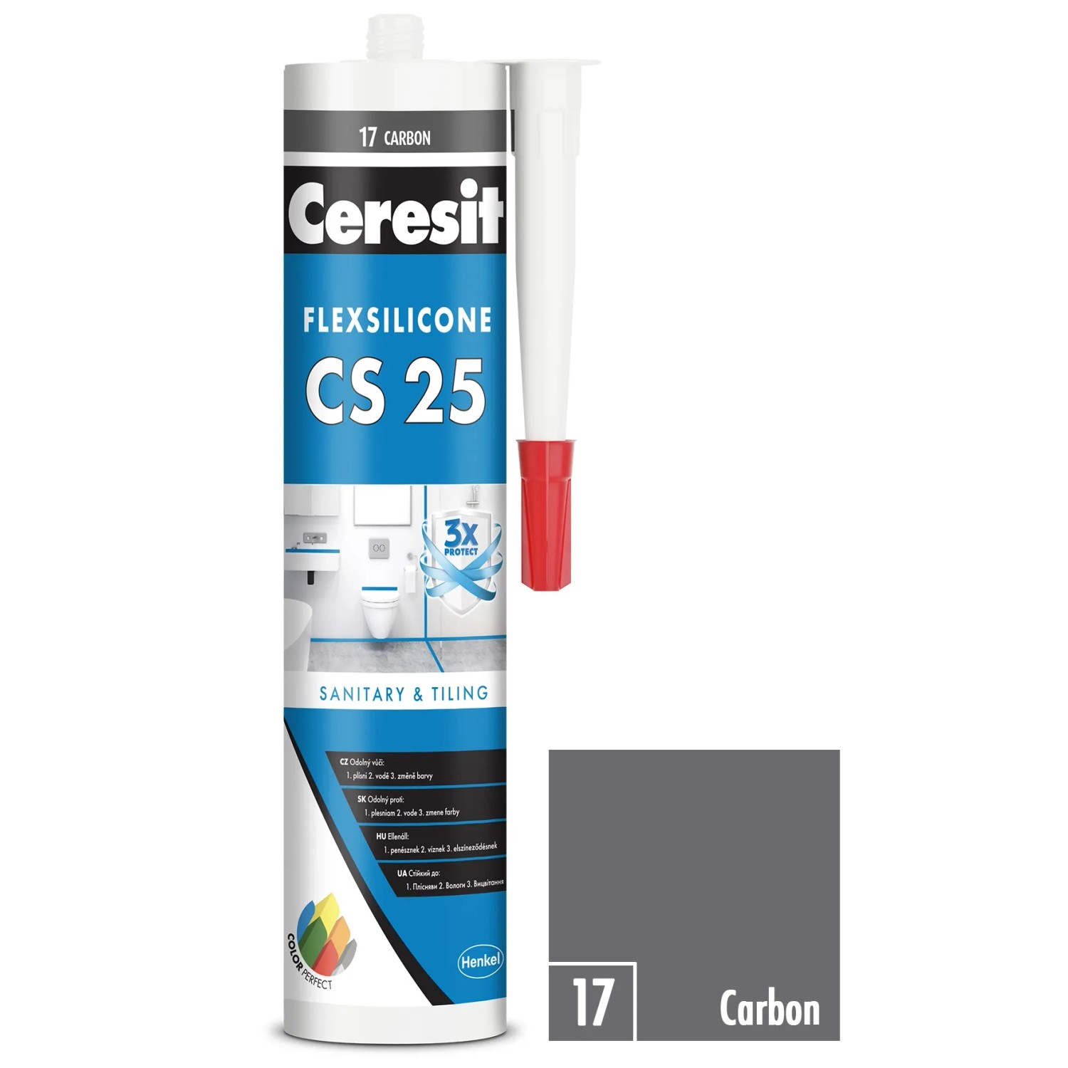 E-shop CERESIT CS 25 Sanitárny silikón 17 Carbon, 280 ml