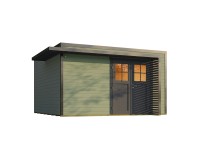 Weka Drevený záhradný domček Amberley 44mm V1, sivozelená-antracit, 400 x 400 cm Weka Drevený záhradný domček Amberley 44mm V1, sivozelená-antracit, 400 x 400 cm