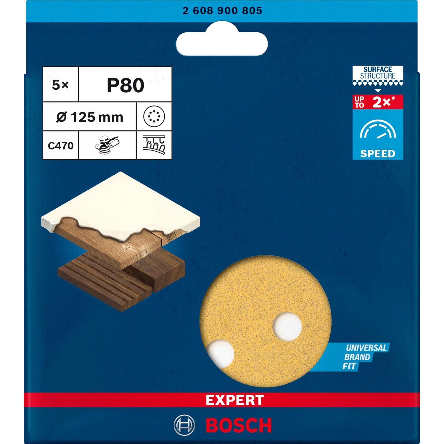E-shop Bosch Brúsny list Expert C470, G80, pr. 125 mm, 5 ks