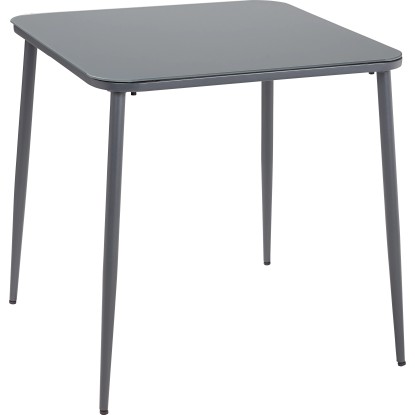 BWO Záhradný stôl Gleniro z ocele a skla 74 x 73,5 x 73,5 cm