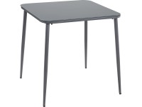 BWO Záhradný stôl Gleniro z ocele a skla 74 x 73,5 x 73,5 cm