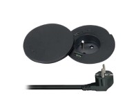 Solight Vstavaná zásuvka + USB A+C+Wireless 10W PP119CWB, ot.viečko, 2m, čierna