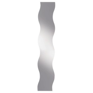 Vertikálne krištáľové zrkadlo Wave, 29x150 cm, s vlnitým C-okrajom do kúpeľne alebo na toaletu.