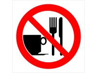Samolepka Zákaz vstupu s jedlom 92 mm