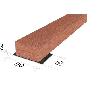 GS Terasa gumová podložka (60x90 mm) pod dreveným trámom, pre izoláciu a ochranu terasových dosiek.