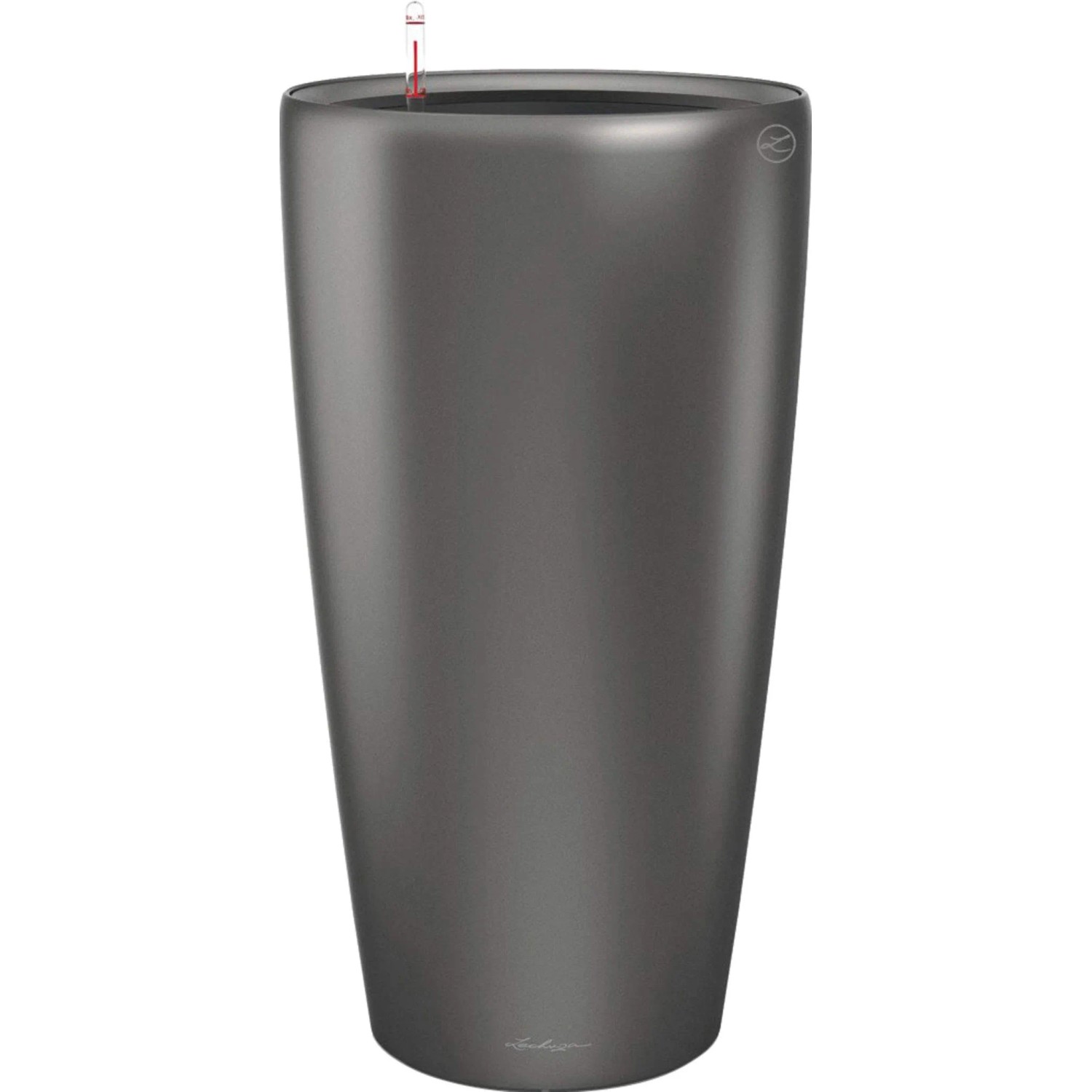 E-shop Lechuza Kvetináč Rondo 32 Premium, antracitová metalická, pr. 32 x 56 cm
