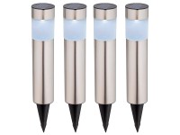 OBI Solárna záhradná lampa LED Lavello ušľachtilá oceľ súprava 4 ks