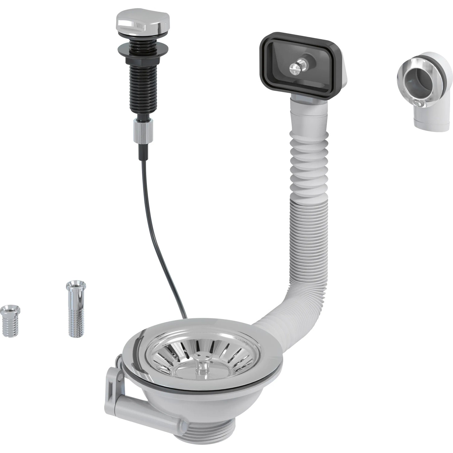 E-shop Prevex Drezová výpust 1 1/2" s prepadom s ovládaním chróm, pr. 114 mm