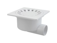 Alcadrain Podlahová vpusť 150 x 150/50 mm bočná mriežka biela