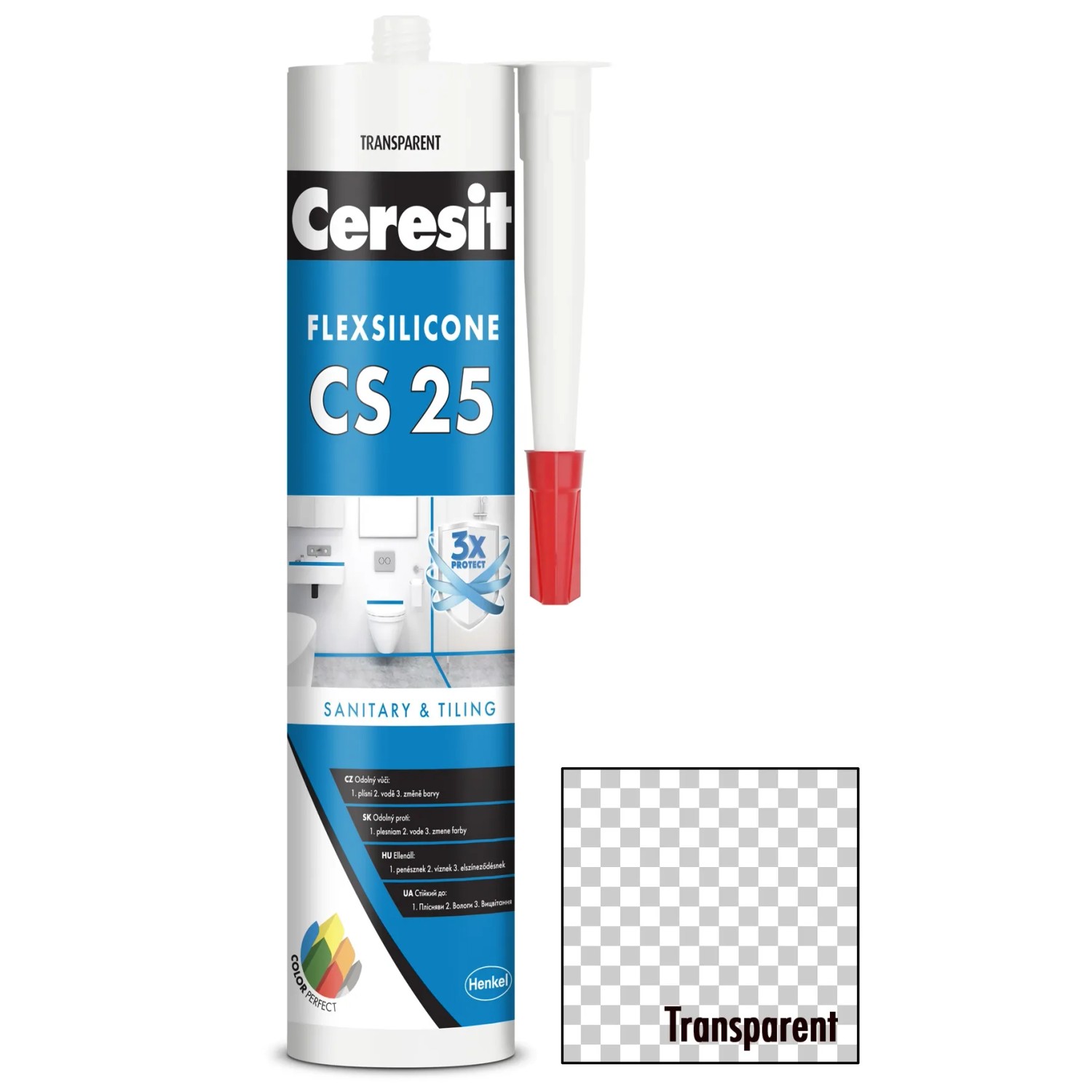 E-shop CERESIT CS 25 Sanitárny silikón 00 transparentný 280 ml