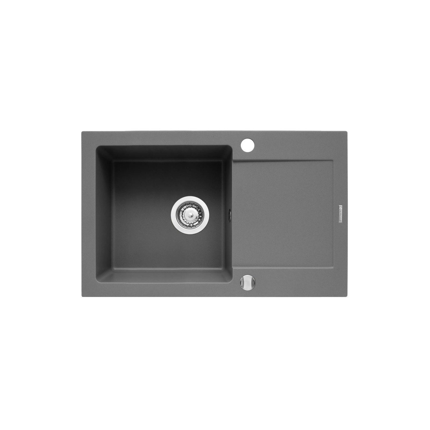 E-shop Pyramis Granitový drez s odkvapkávačom Mido 1B 1D, industrial grey, 79 x 50 cm
