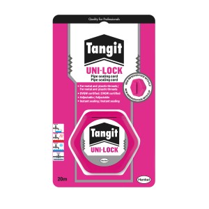 Tangit Uni-Lock PTFE páska: Tesniaca šnúra na rúrky, jednoduché použitie.