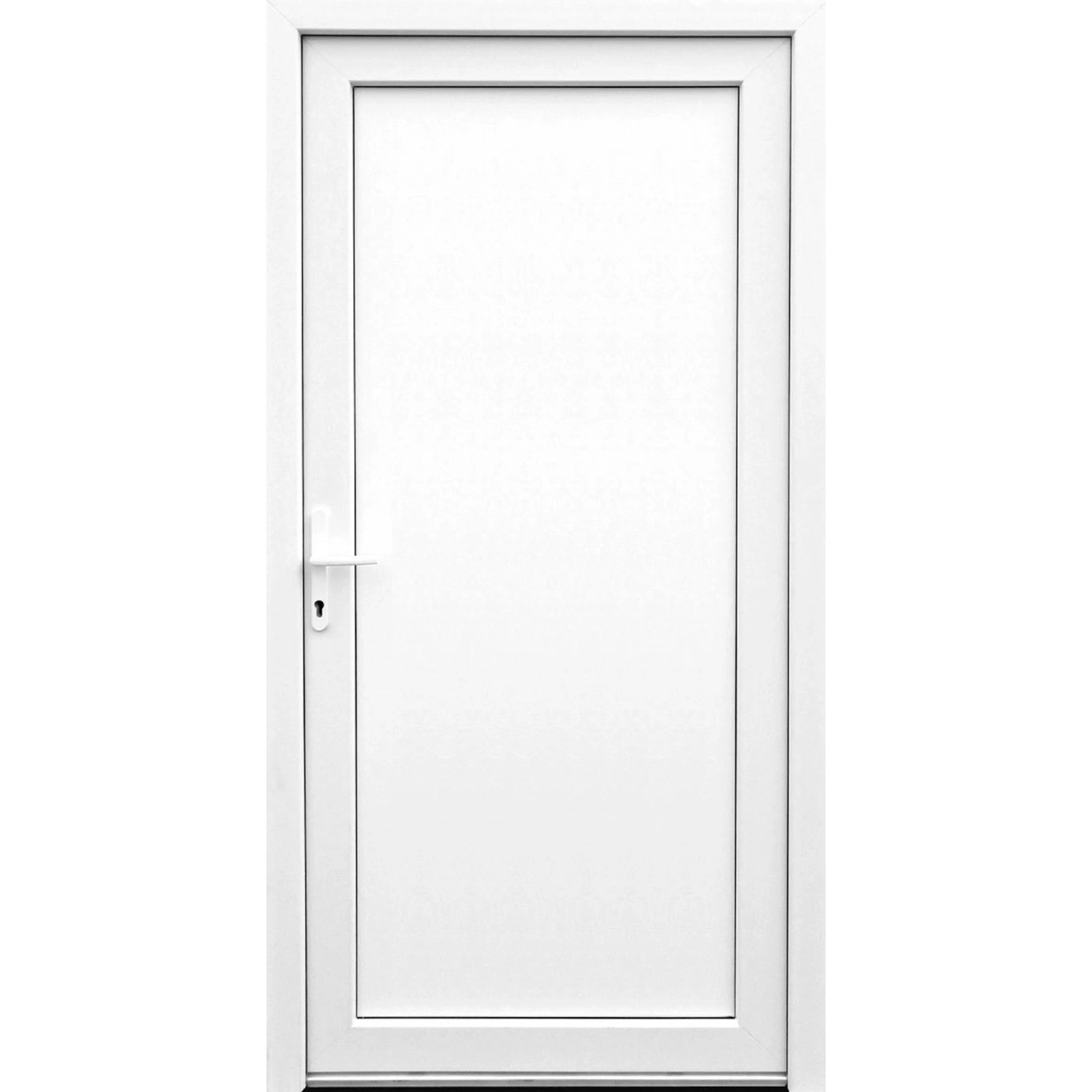 E-shop Plastové vedlajšie vchodové dvere 4-komorové biele, 980 x 1980 mm, Ľ