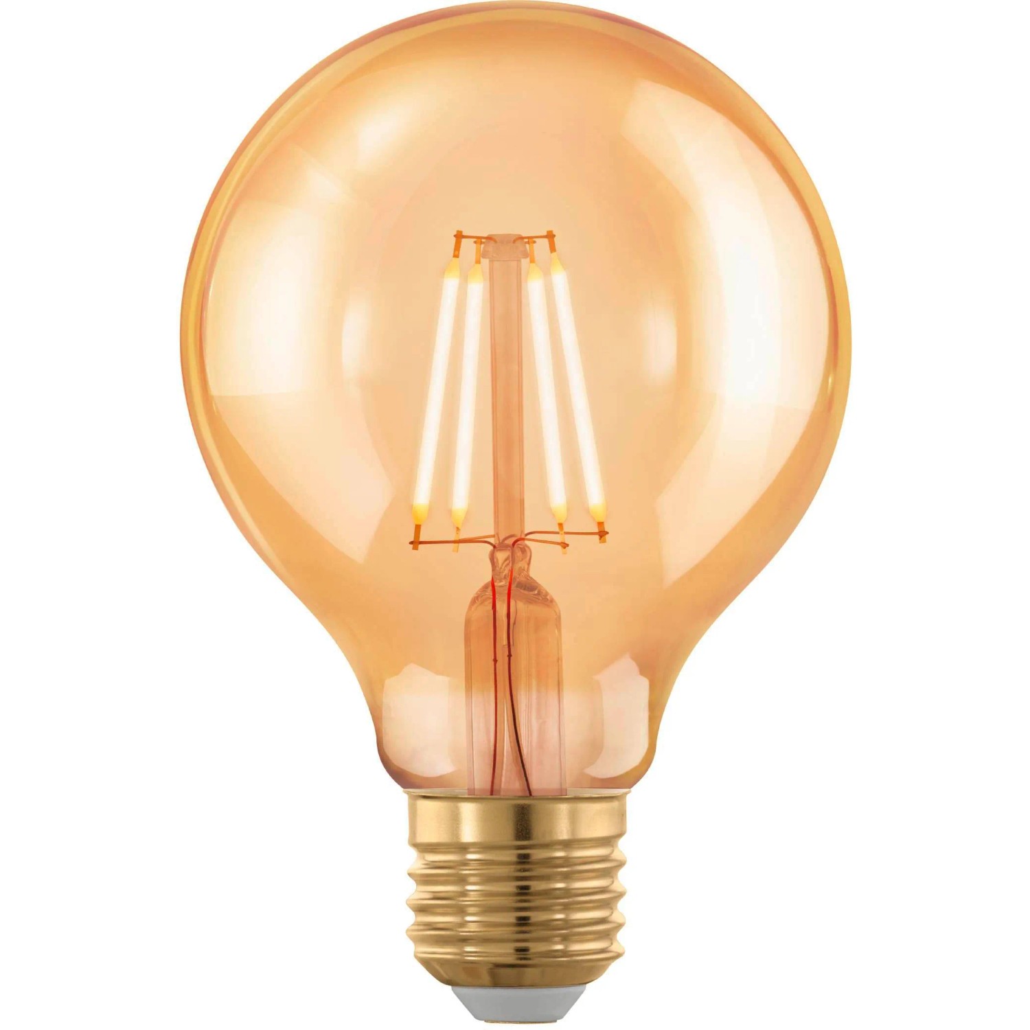 E-shop EGLO LED žiarovka s filamentmi, jantárová, E27, 4 W, 300 lm, 1700 lm, pr. 8 cm