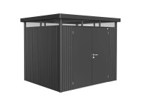 Biohort Plechový domček HighLine H3 2krídlové dvere, tm.sivá, 275 x 235 x 222 cm