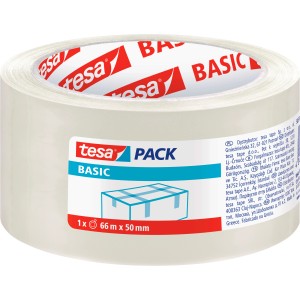 Lepiaca páska Tesa Pack Basic, transparentná, rolka 66 m x 50 mm.