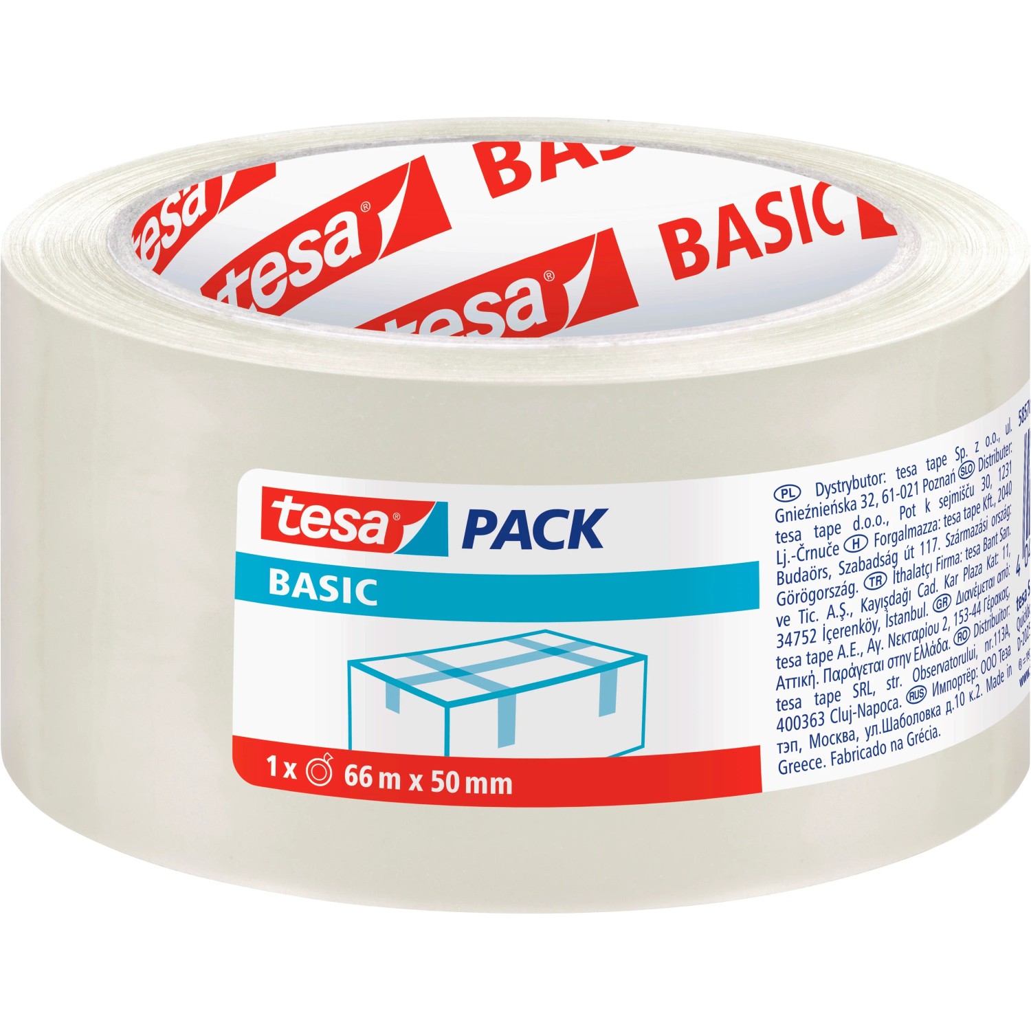 E-shop tesa Baliaca páska Basic, transparentná, 66 m x 50 mm