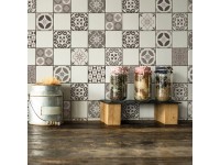 Crearreda Samolepiace dekorácie, hnedé kachličky, 3 hárky, 20 x 20 cm