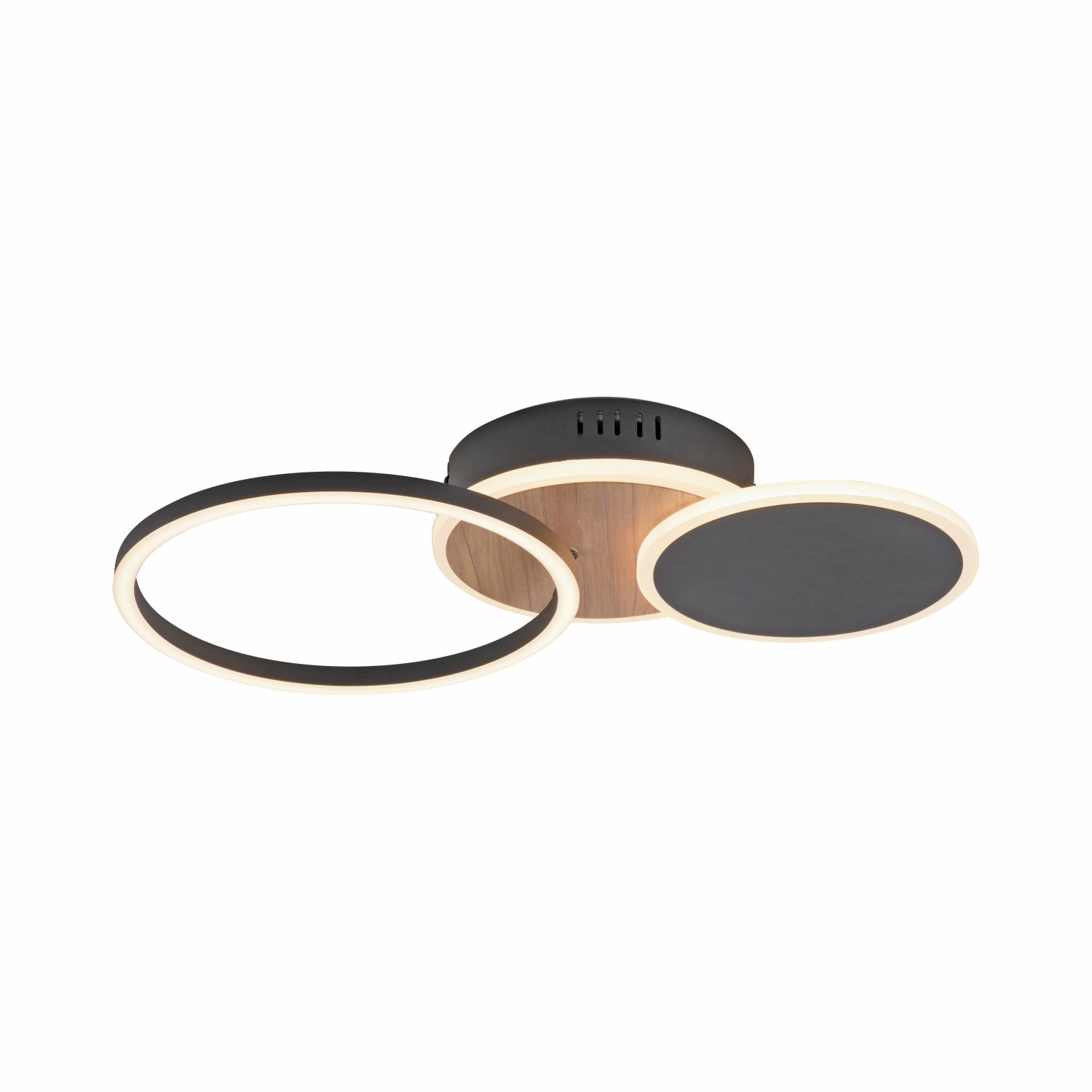 Just Light Stropné LED svietidlo Sevent, 25,5W, 3300lm, dekor dreva, 33,4 x 50cm