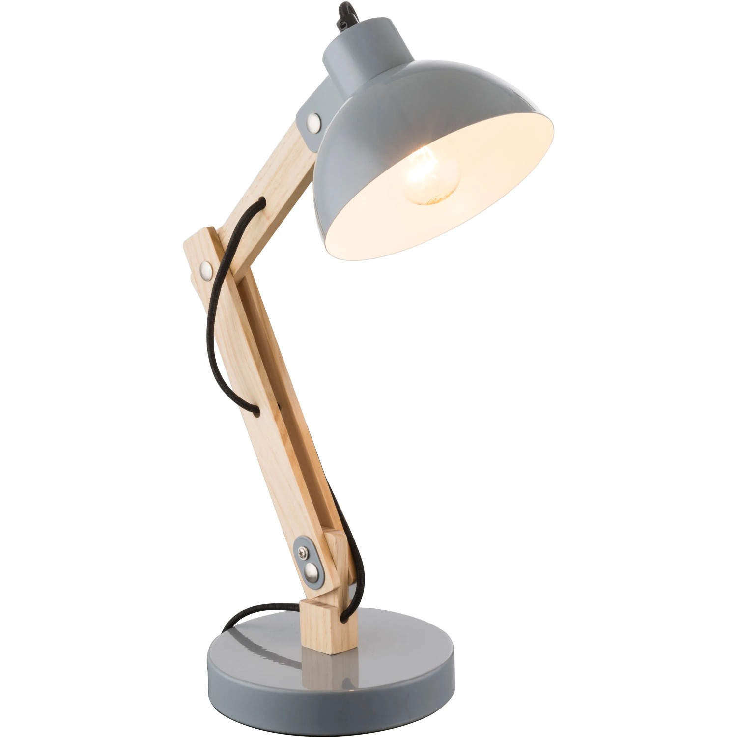 E-shop GLOBO Stolová lampa TONGARIRO sivá E27 40 W 310 x 160 x 425 mm