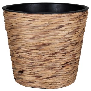 A.H.G. Kvetináč Sticking Roll z vodného hyacintu, Ø 16 cm, prírodná farba s čiernou plastovou vložkou.