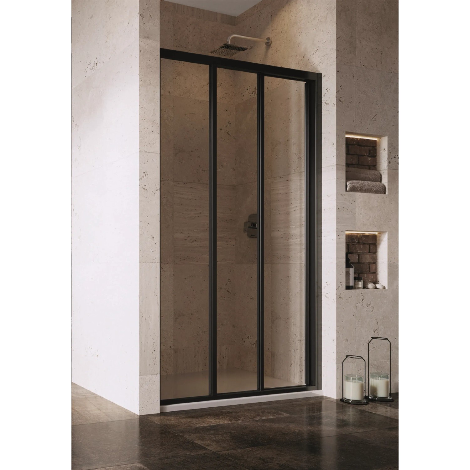 E-shop RAVAK Sprchové dvere Supernova ASDP3-90 black/transparent, 90 x 198 cm