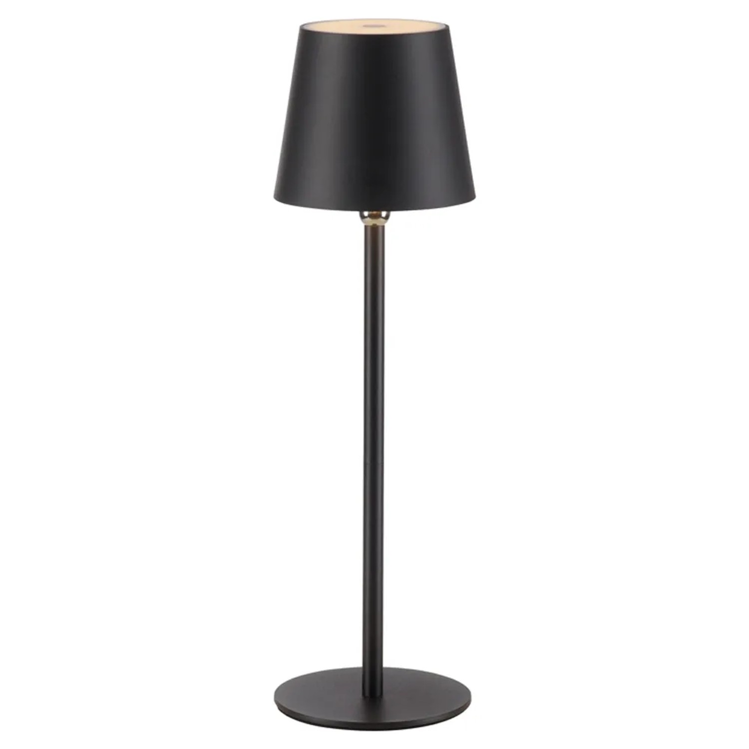 E-shop Just Light Nabíjacia stolná LED lampa Boteria, 2,5W, IP54, čierna, pr. 11 x 37cm