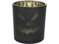 Sklenený svietnik na čajovú sviečku Halloween, čierna, rôzne druhy, pr. 55x65 mm Sklenený svietnik na čajovú sviečku Halloween, čierna, rôzne druhy, pr. 55x65 mm