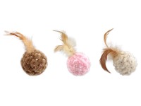 Magic Cat Goods Ženilková loptička s pierkami, so šantou m., rôzne druhy, 14 cm