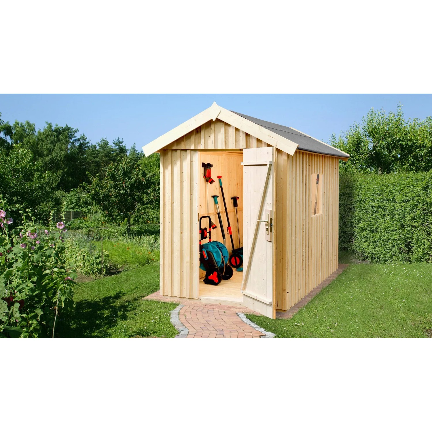 E-shop Weka Švédský záhradný domček 348 veľ. 1, prírodný, 162 x 168 cm