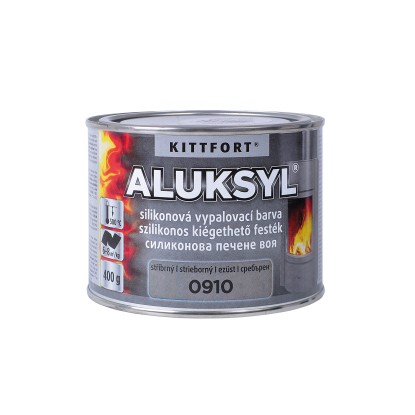 Kittfort Aluksyl Vypaľovacia silikónová žiaruvzdorná farba 0910 strieborná 400 g