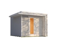 Weka Drevený záhradný domček Amberley 28mm V2, sivá-biela, 300 x 300 cm