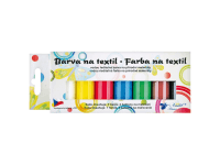 Farby na textil svetlý, súprava, klasik, 7 x 15 g + šablóny