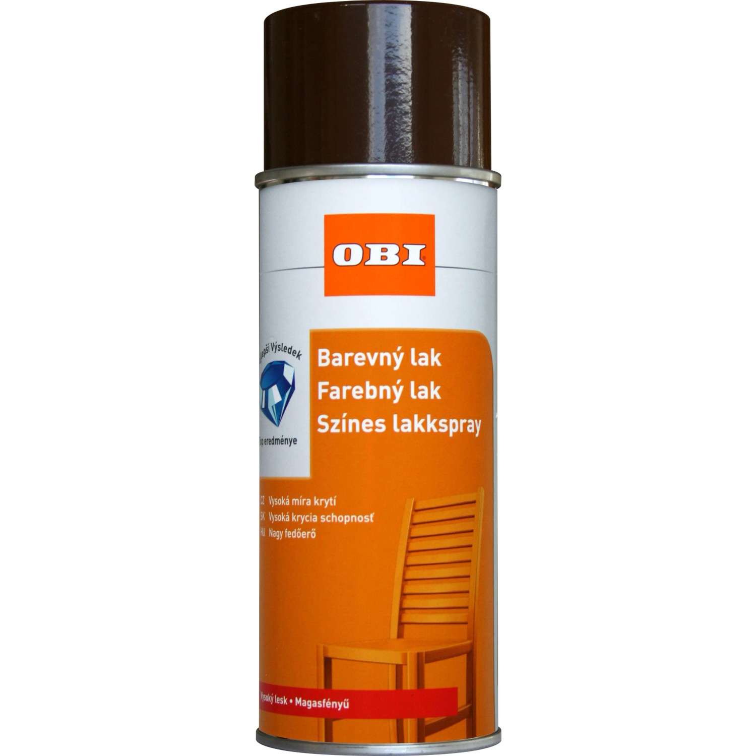 E-shop OBI Lak v spreji vysoko lesklý RAL 8011 oriešková hnedá 400 ml