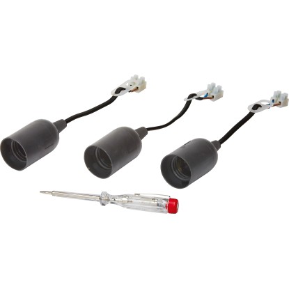 OBI Objímka žiarovky E27 so skúšačkou napätia čierna, 3 ks