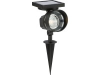 Solárny LED reflektor so zápichom, 1 dióda teplá biela, čierna, 10,5 x 14 x 33cm