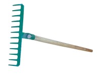 M.A.T. Oceľové hrable 14 zubov, 39,5 cm, s drevenou násadou 150 cm