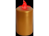EURAKLES LED sviečka zlatá/červený plamienok 100 x 50 mm, 1 ks