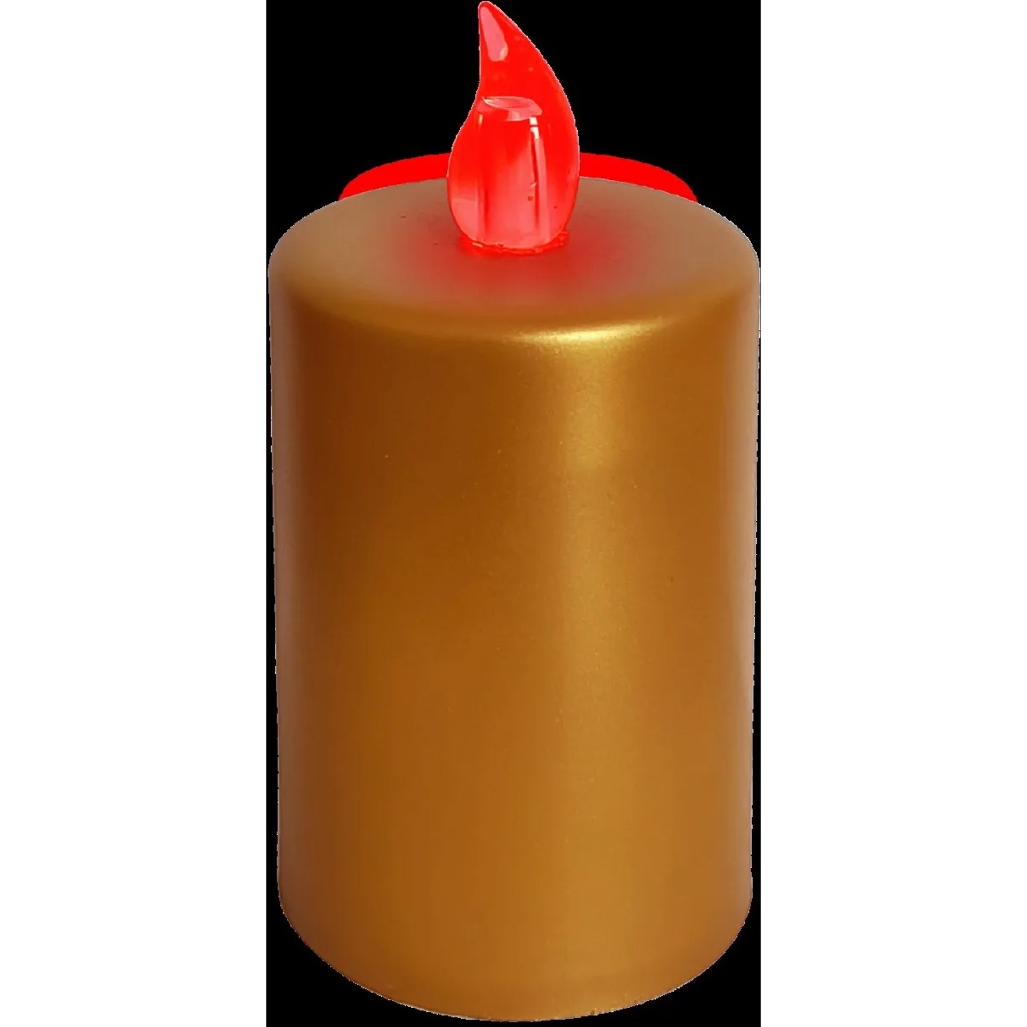 E-shop EURAKLES LED sviečka zlatá/červený plamienok 100 x 50 mm, 1 ks