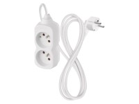 Emos Zásuvková lišta, 2 zásuvky, biela, 1,4 m