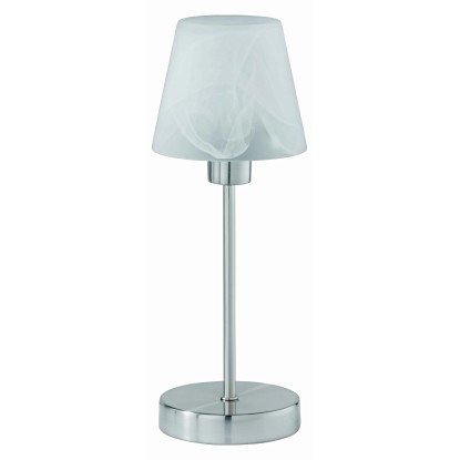 Trio Stolná lampa Luis, kov/sklo, matný nikel, pr. 12 x 32 cm