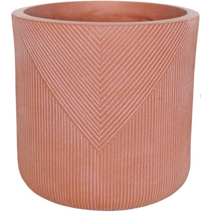 Obal na kvetináč Symmetry Stripes, terakota, Fibre-Clay, 44 x 44 cm