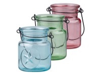 Svietnik sklenený maxi na čajovú sviečku hviezdička, rôzne farby, 1ks, 97x126 mm