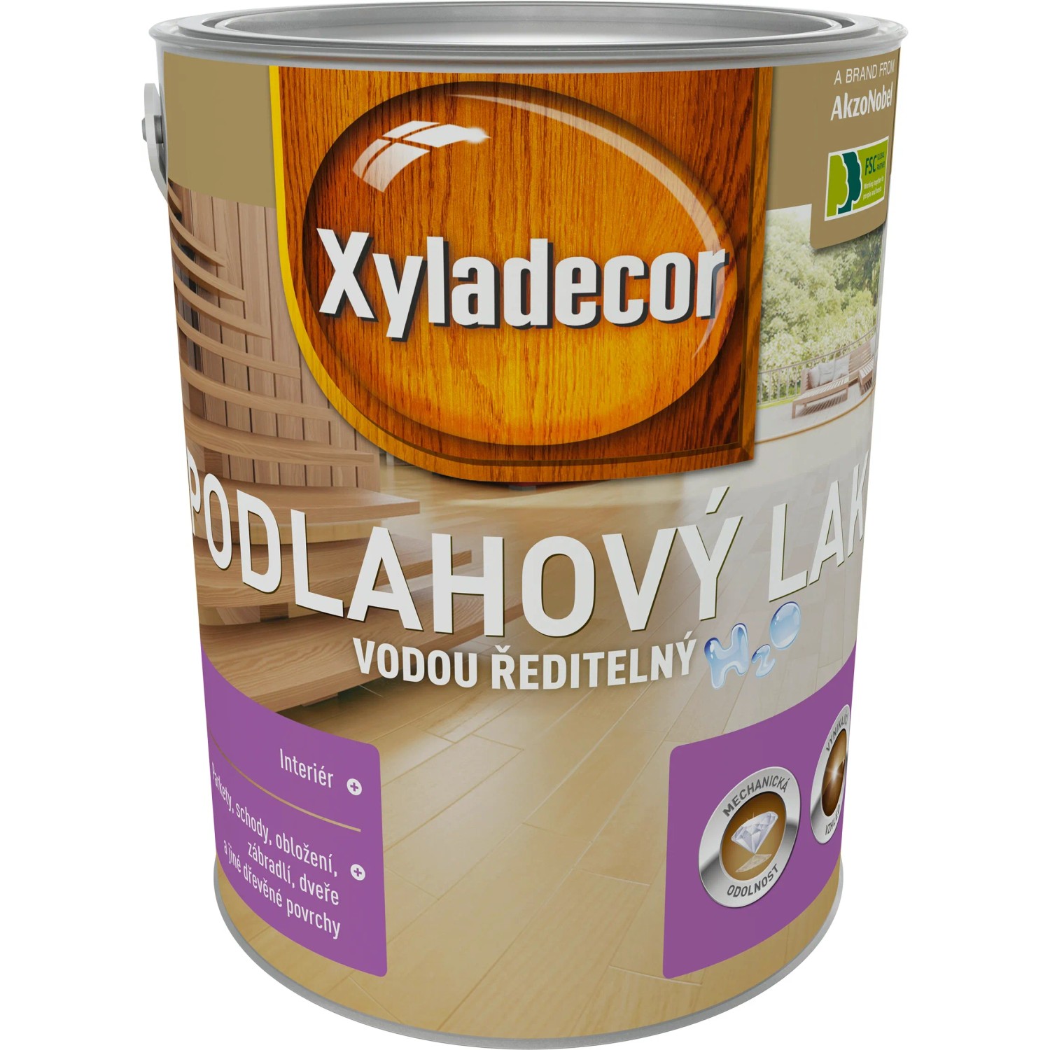 E-shop Xyladecor Podlahový lak vodou riediteľný lesklý 5 l