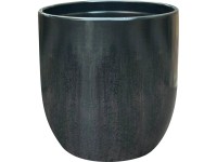 Keramický kvetináč, lesklá antracitová, pr. 14 x 13 cm